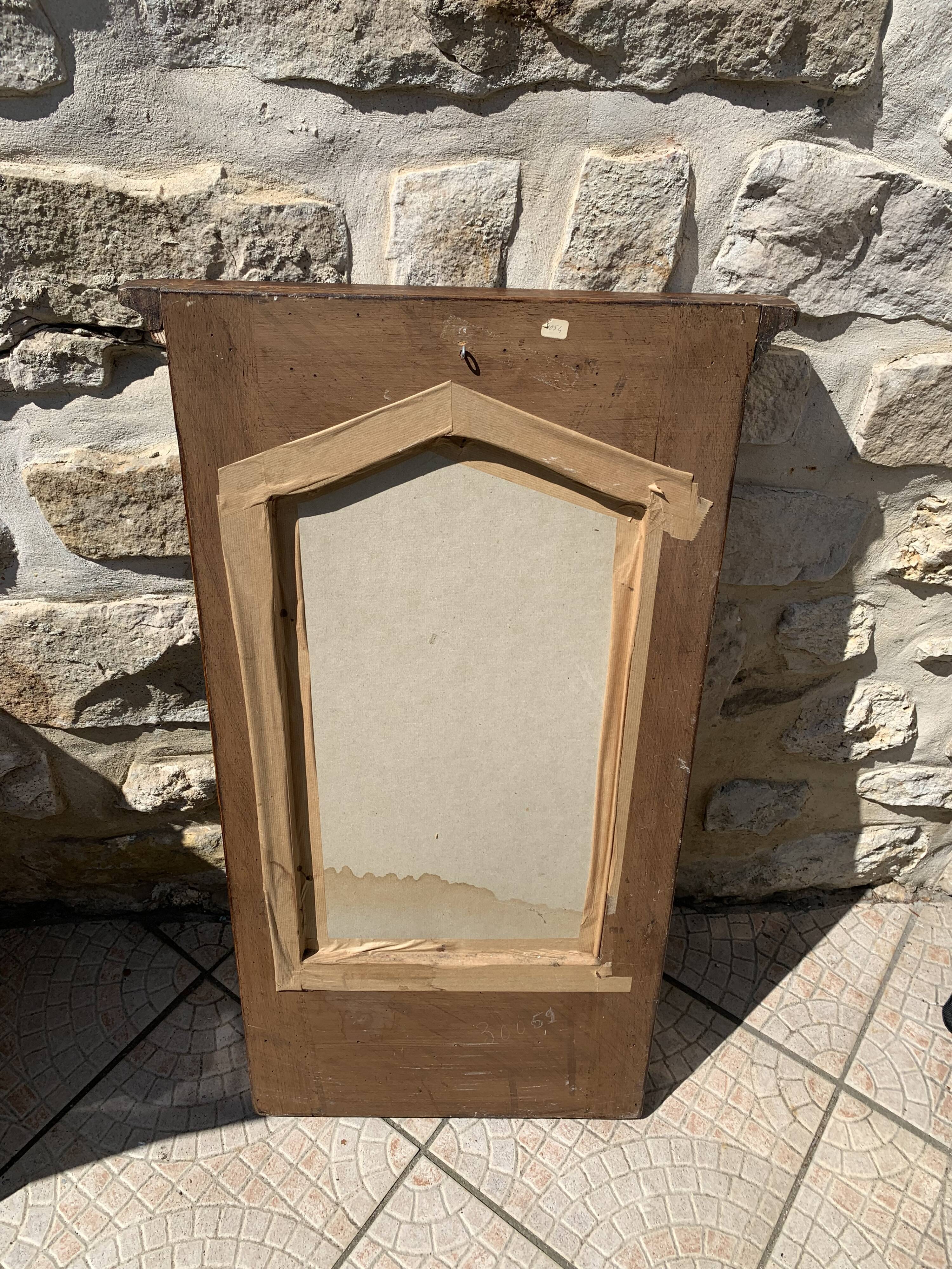 Wooden mirror with shelf
