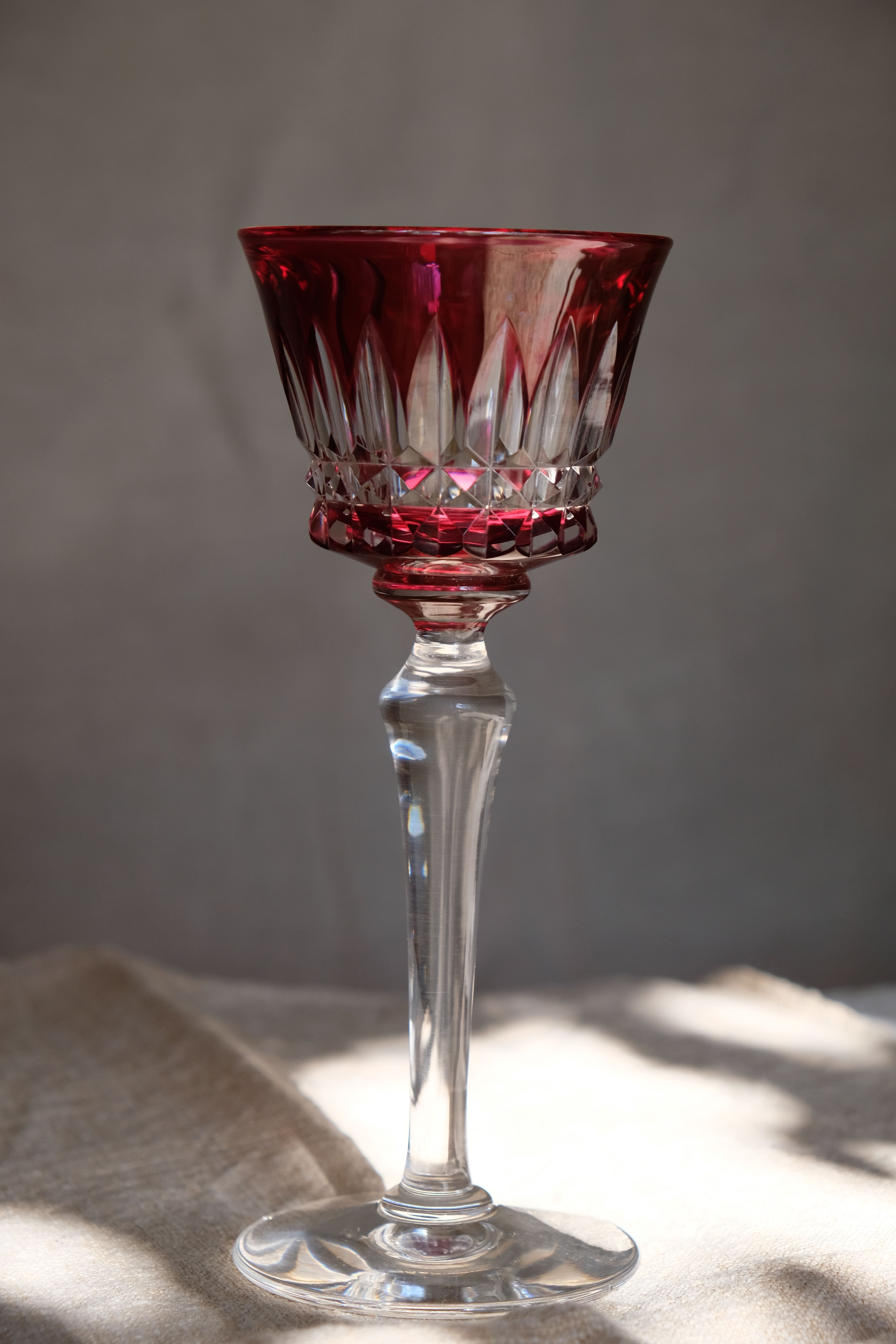 6 Baccarat glasses Piccadilly Model in colored crystal