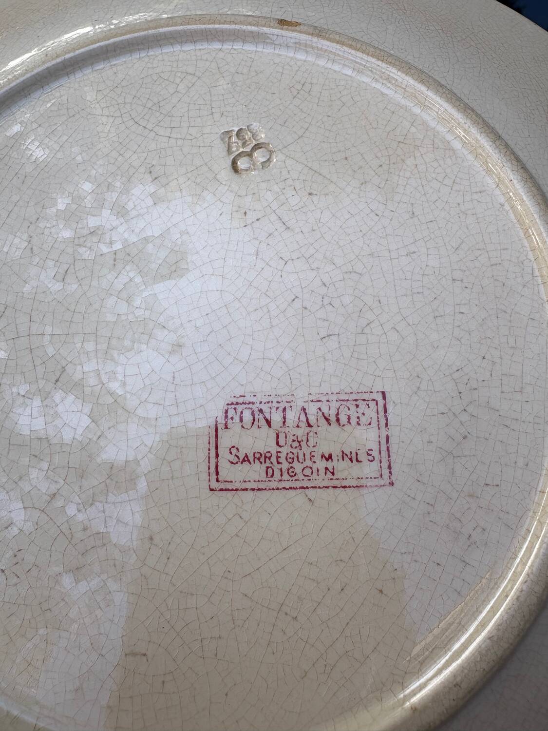 Vintage Digoin Sarreguemines dinner plate