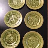 6 assiettes verte Choisy le Roi en parfait etat