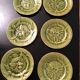 6 green Choisy le Roi plates in perfect condition