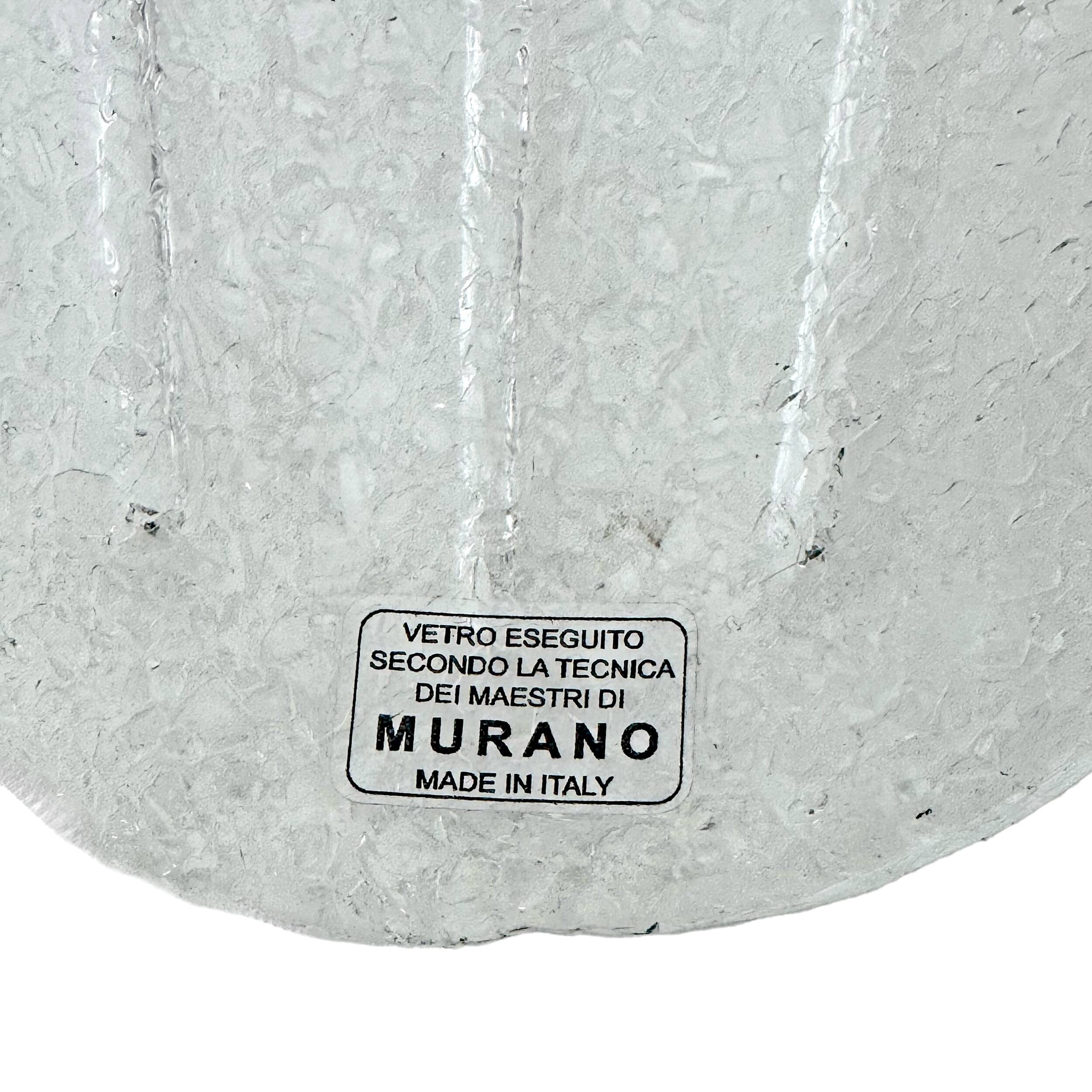 Barovier Style Mid-Century Modern Italian Murano Glass Shell Sconces, 60s, Pair.