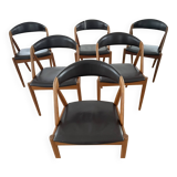 Kai Kristiansen Series of 6 teak chairs