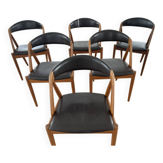Kai Kristiansen Series of 6 teak chairs