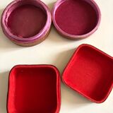 Pair of straw marquetry boxes