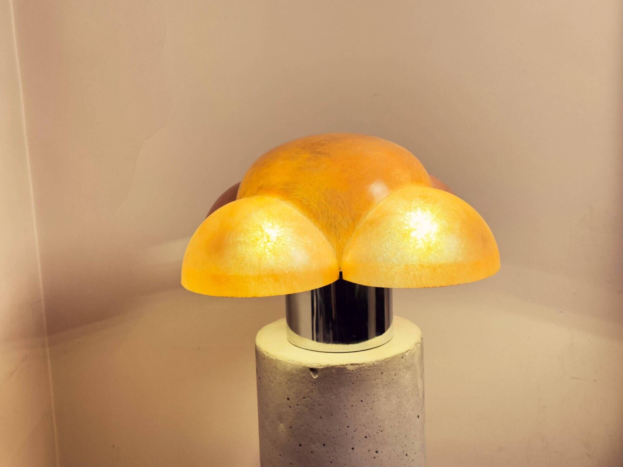 Piero gianemilio & anna monti “luna” table lamp for candle, italy, circa 1970