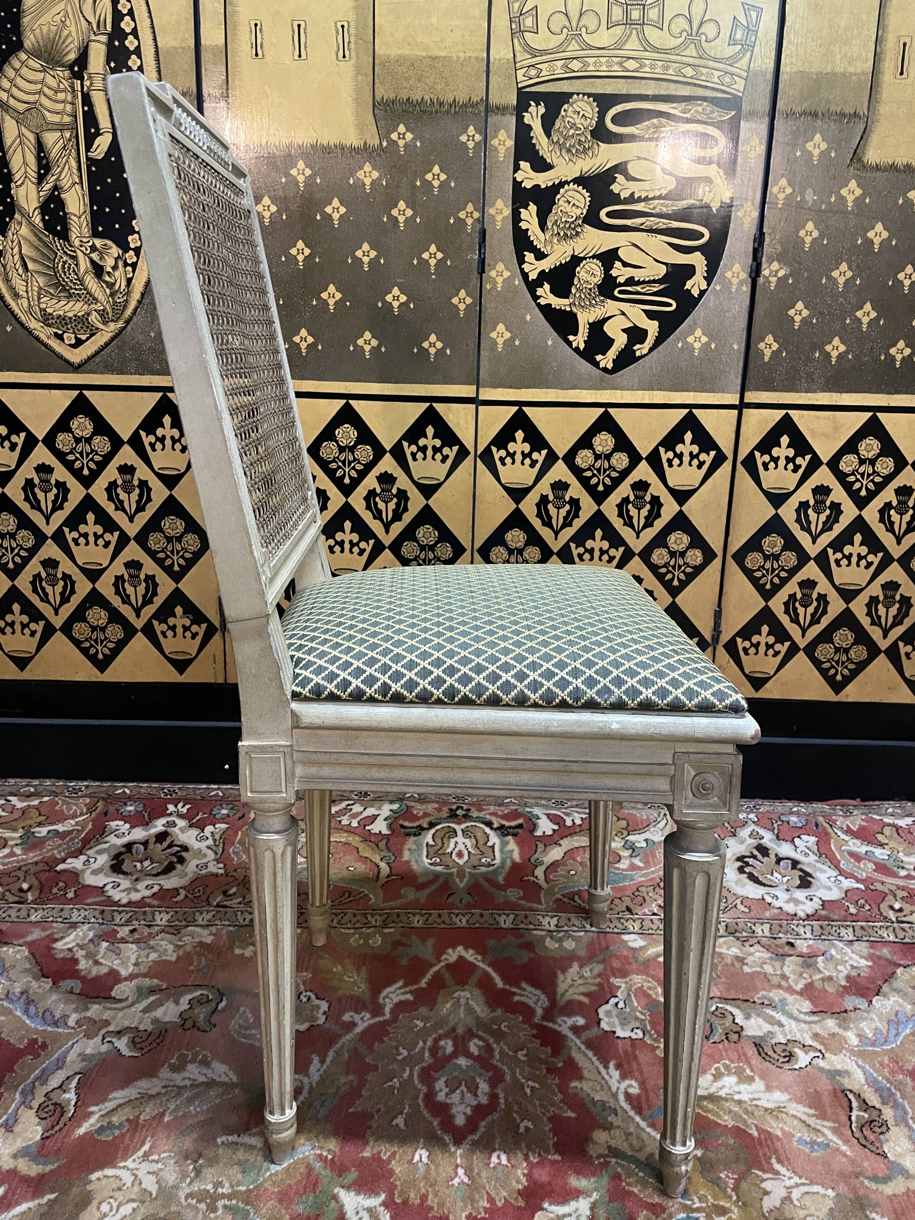 Set of 4 Louis XVI style caned chairs Jean Mocque