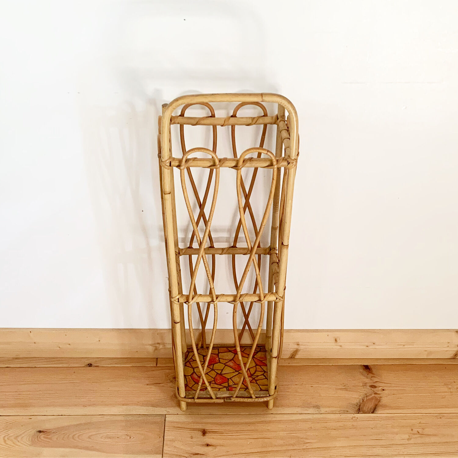 Vintage rattan umbrella stand