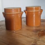 Pair of stoneware grease pots
