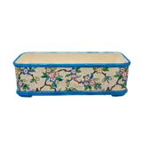 Gien enamel planter with apple blossoms