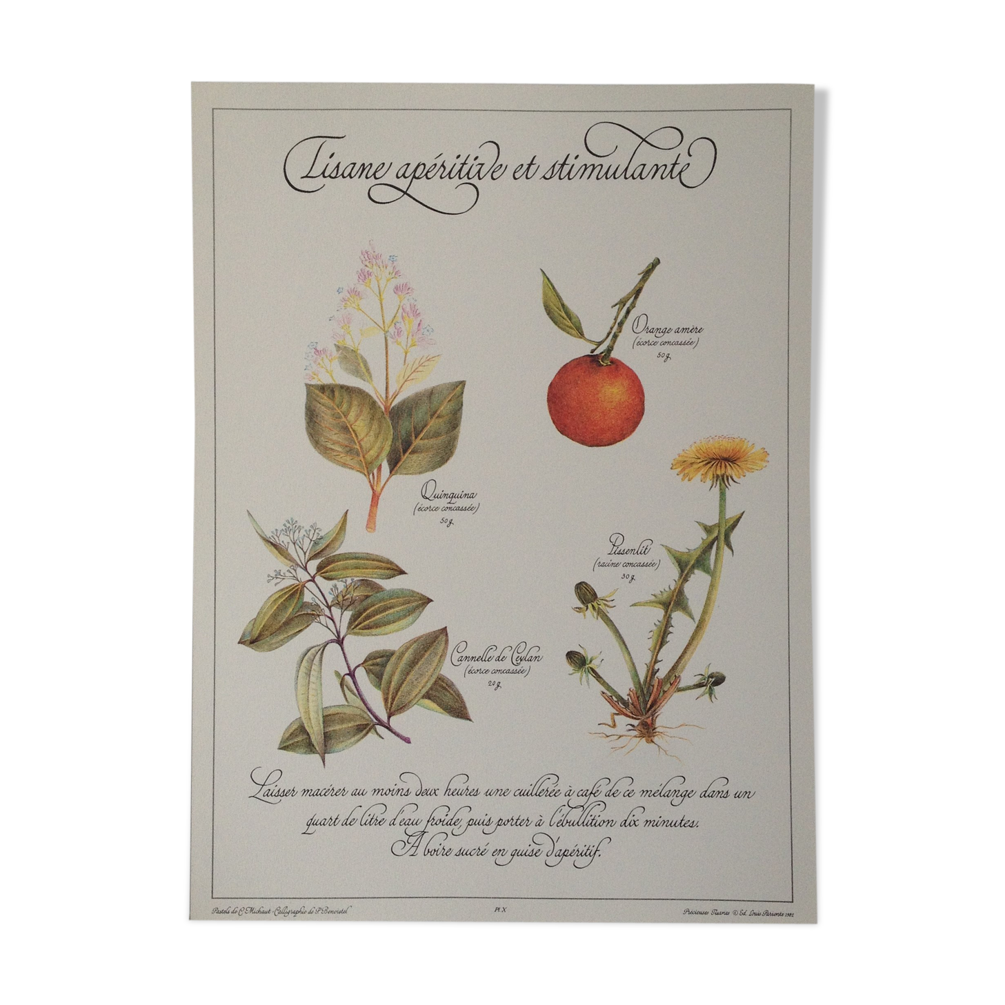 Stimulating aperitif tisane botanical board