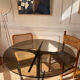 Dining table in metal and smoked glass Roche Bobois