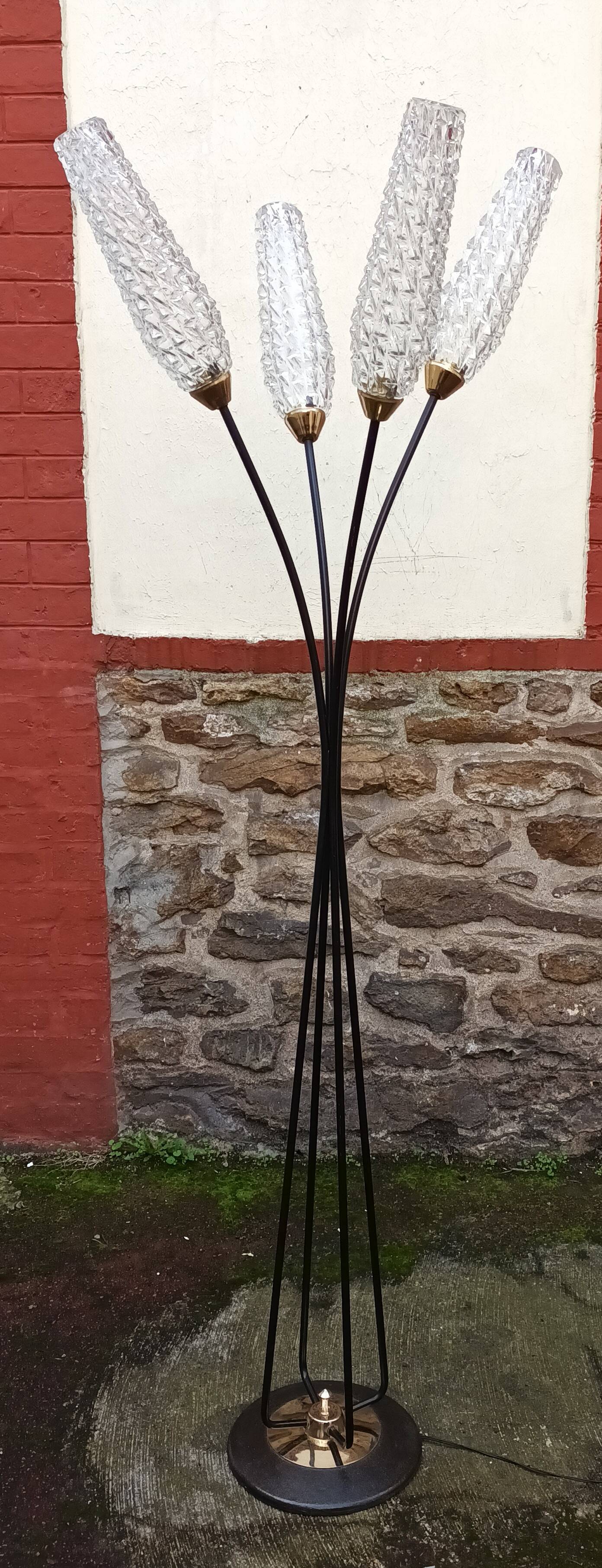 Four-light floor lamp from the Lunel house, 1950s.