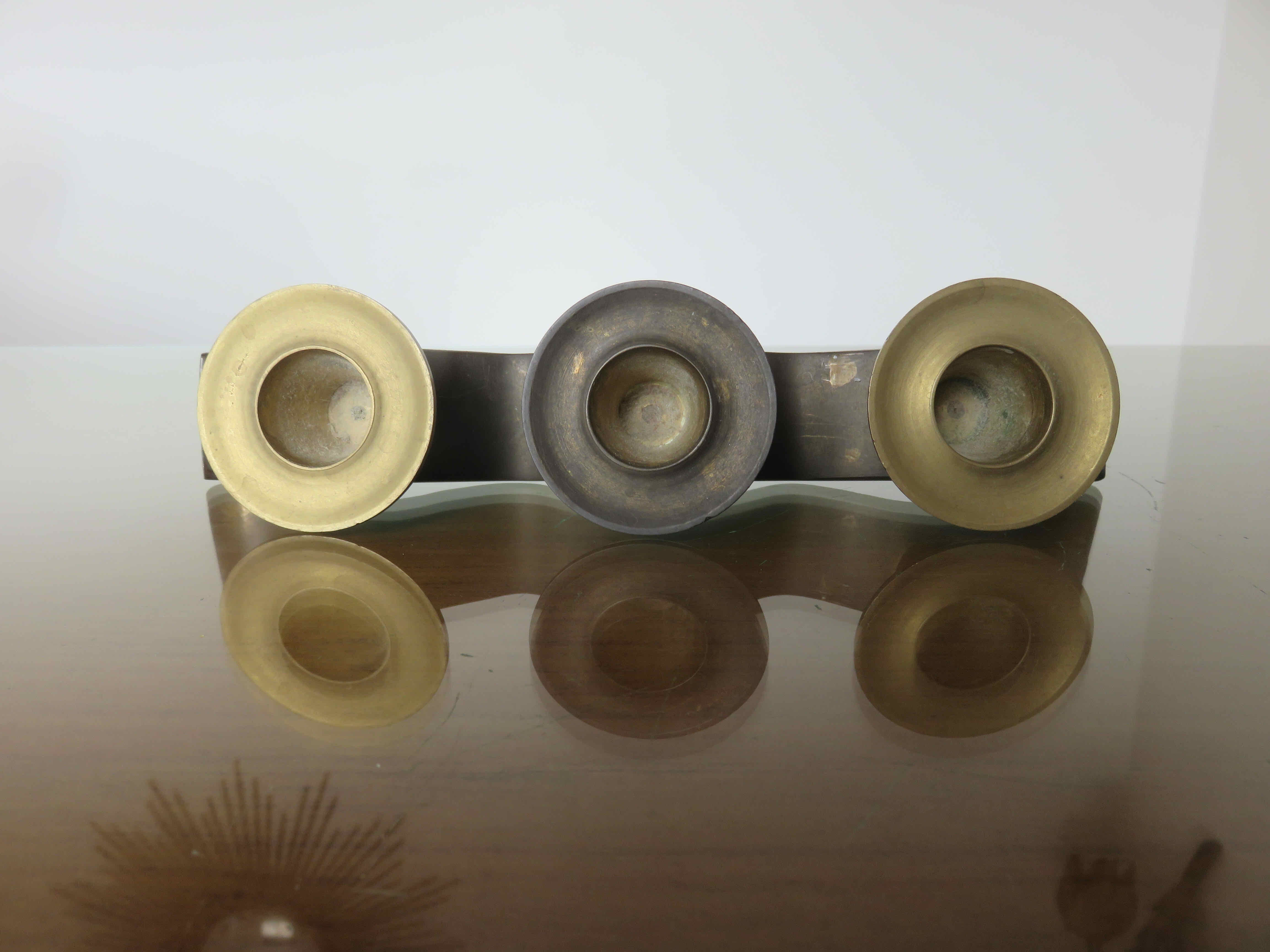 Candle holder "wave-shaped" in brass 60s 70s