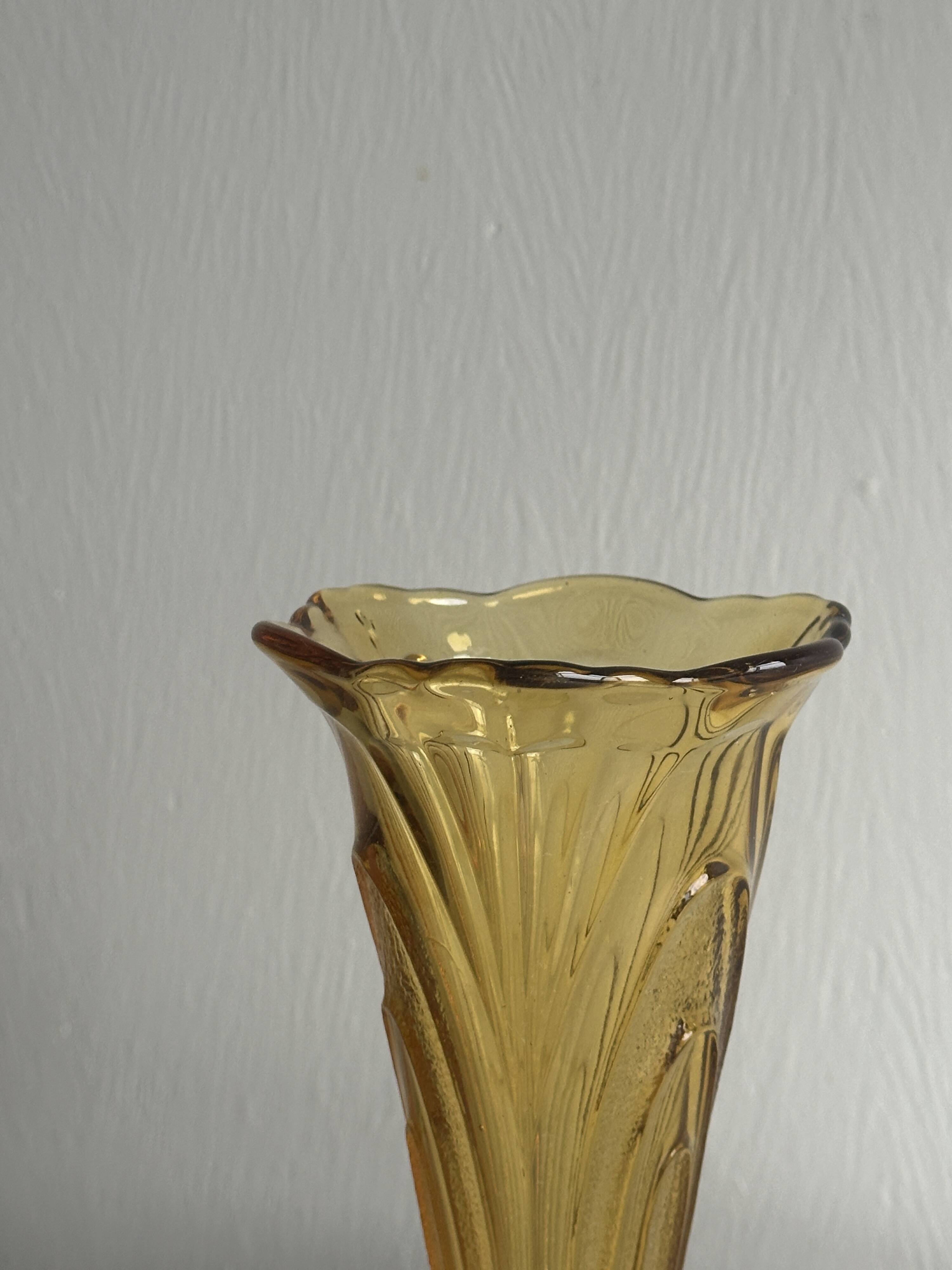 Yellow amber glass vase