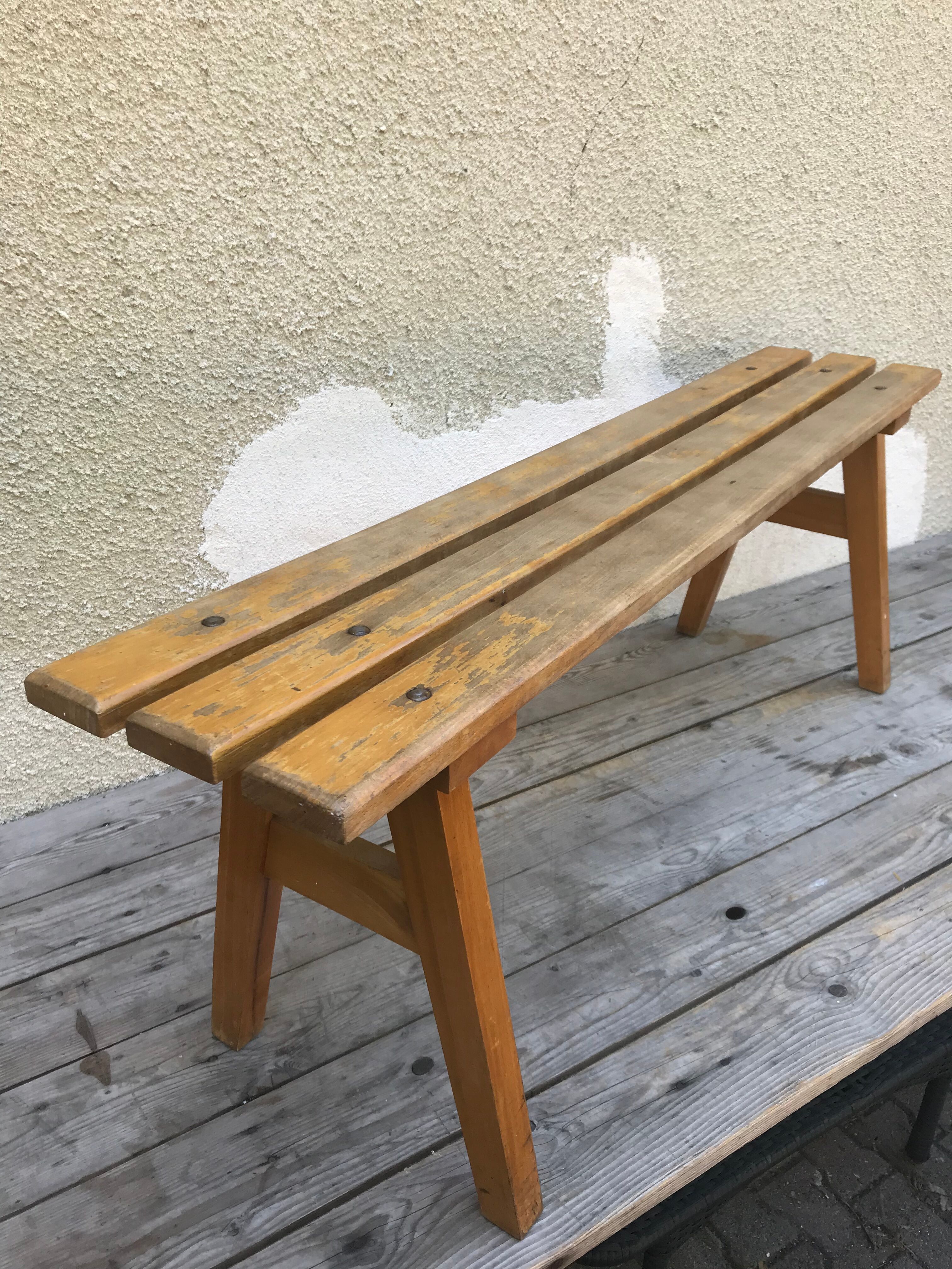 Old wooden school bench 50s