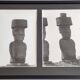Vintage framed silver prints, Moais of Easter Island, ethnological mission from 1970