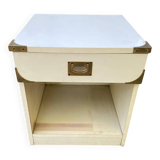 Table de chevet scandinave blanche style bateau en bois