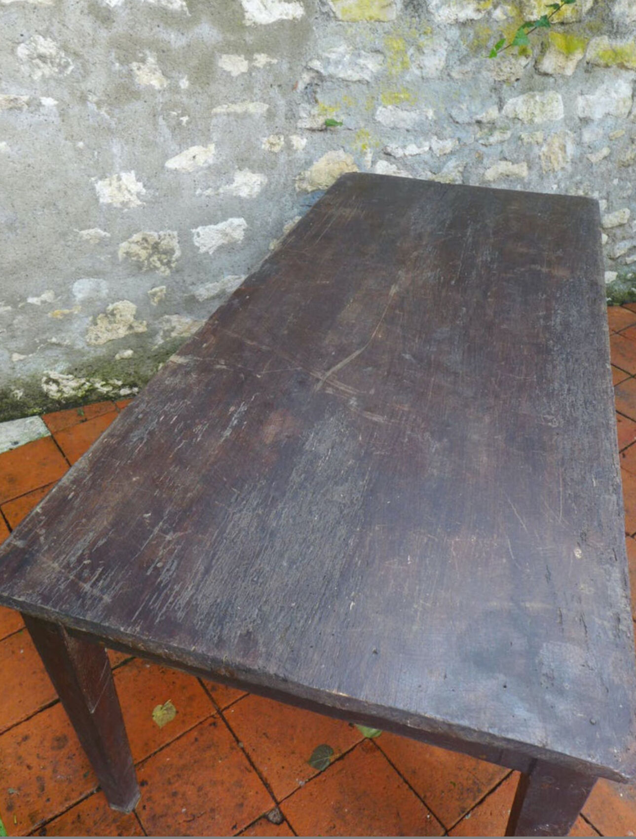 Old skated farm table