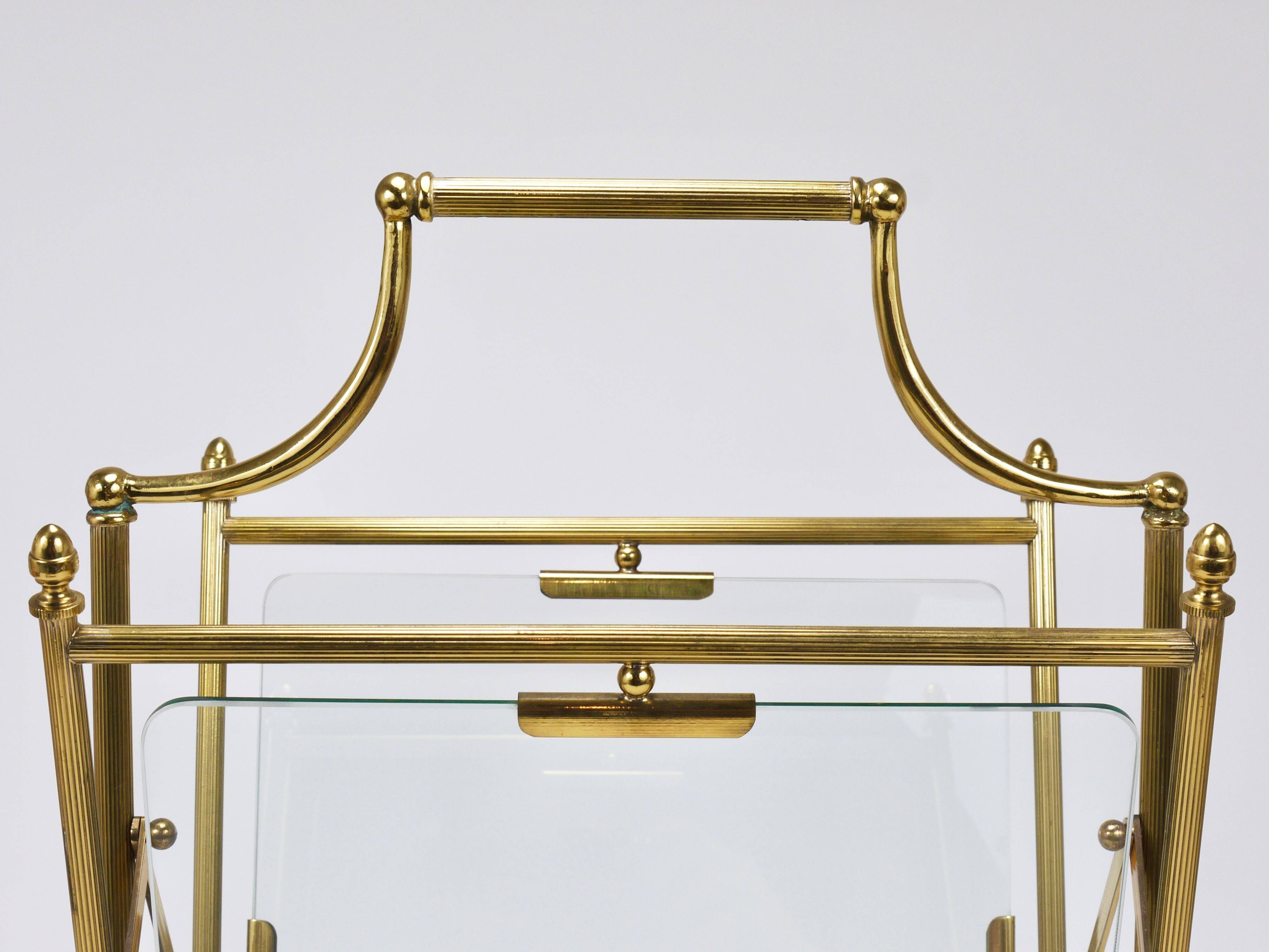 Neoclassical magazine rack by Maison Jansen, France, 1950s.