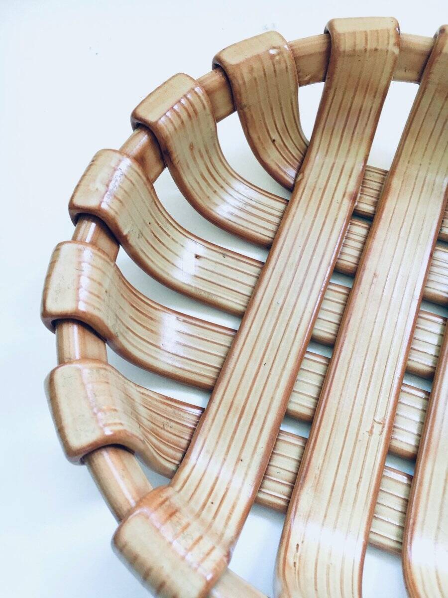 Vintage Art Studio Ceramics Braided Bowl, 1960s