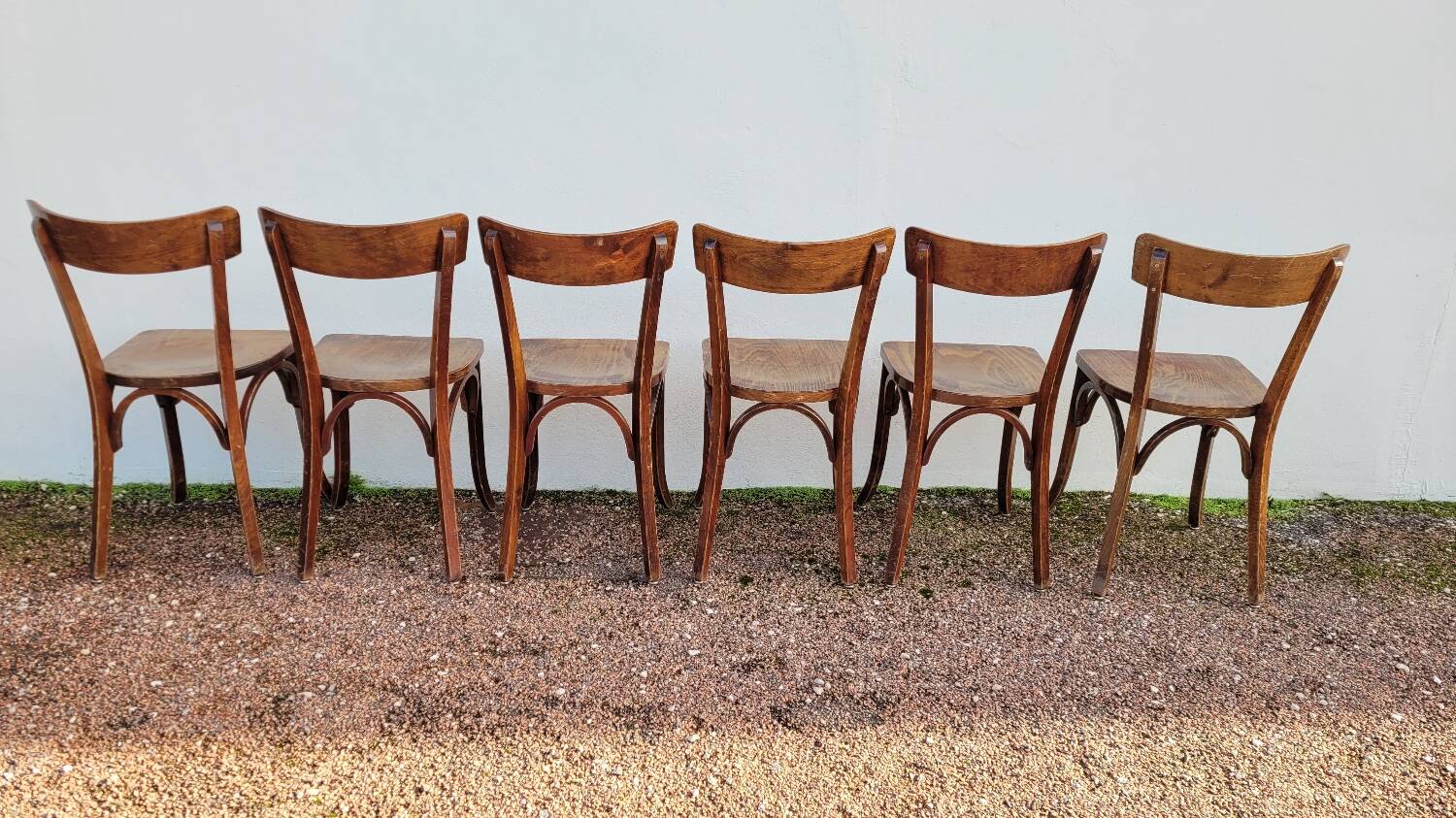 Series of 6 vintage restaurant bistro chairs - 1950s