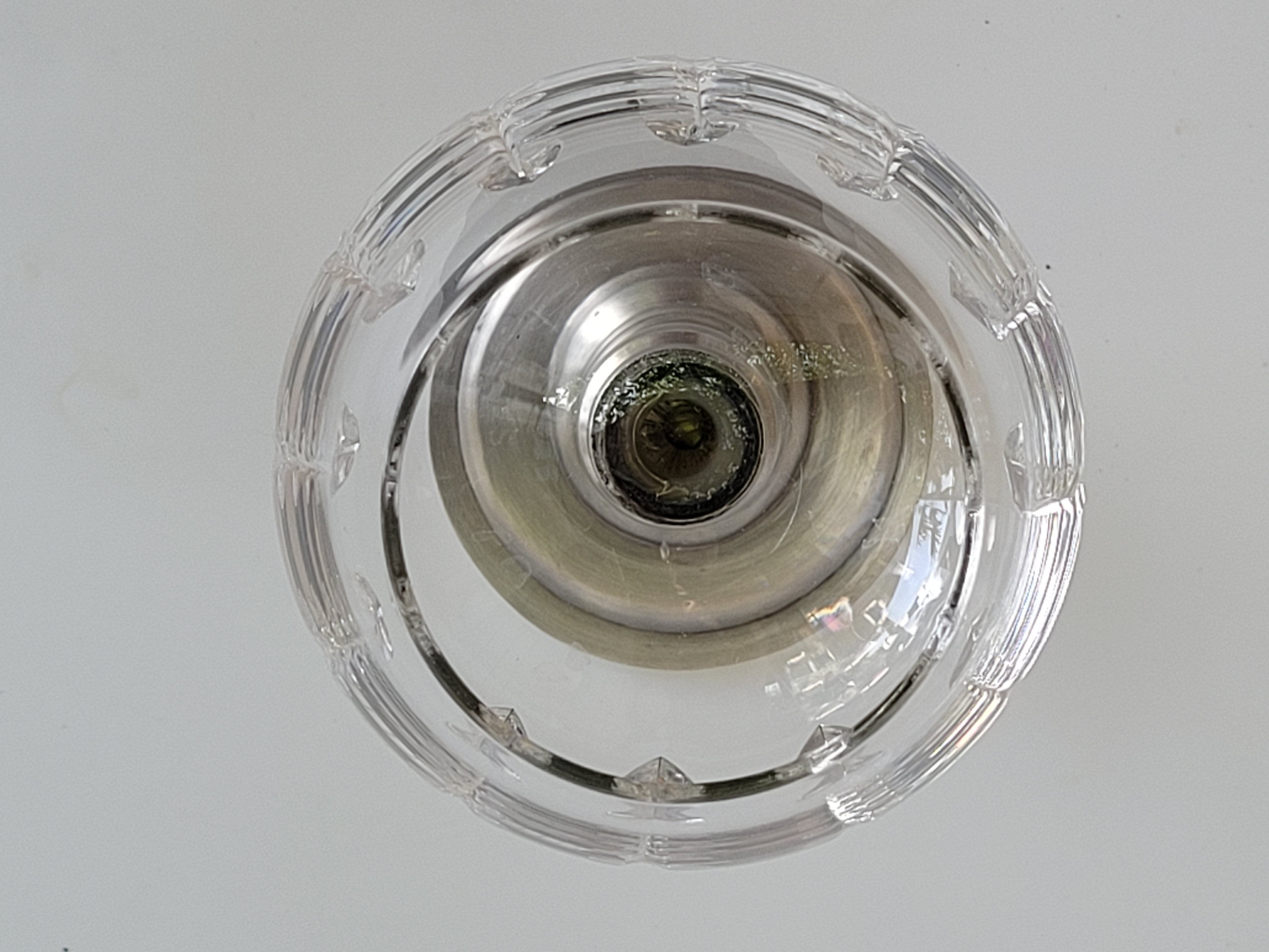 Series of eight crystal wine glasses with tin foot 95° 350 ml