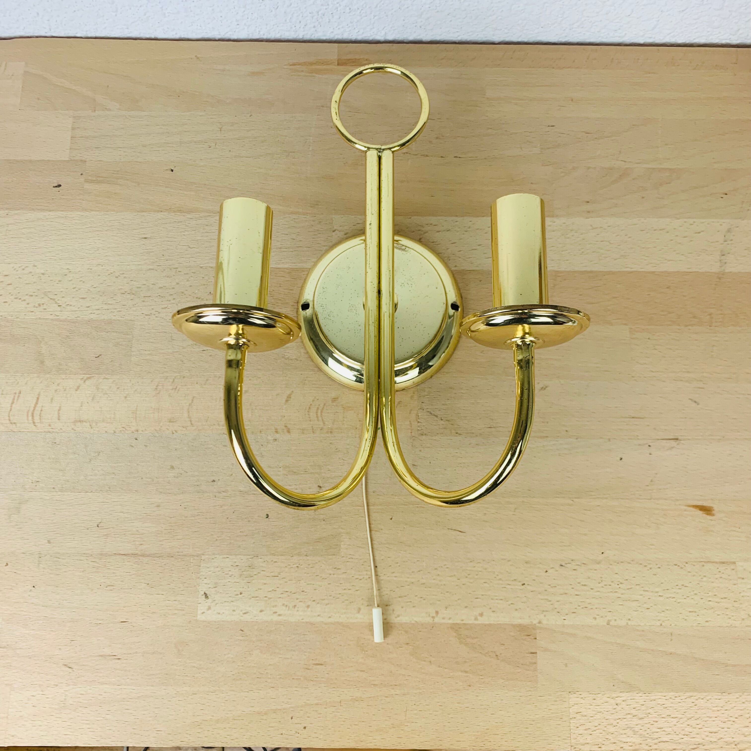 Brass wall lamp Hollywood Regency Je Fassung