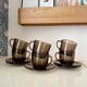 Set of 6 Vereco vintage 70 smoked glass cups