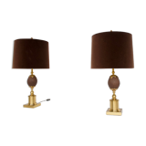 PAIR OF GILDED METAL LAMPS  70'