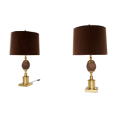 PAIR OF GILDED METAL LAMPS  70'