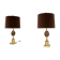 PAIR OF GILDED METAL LAMPS  70'