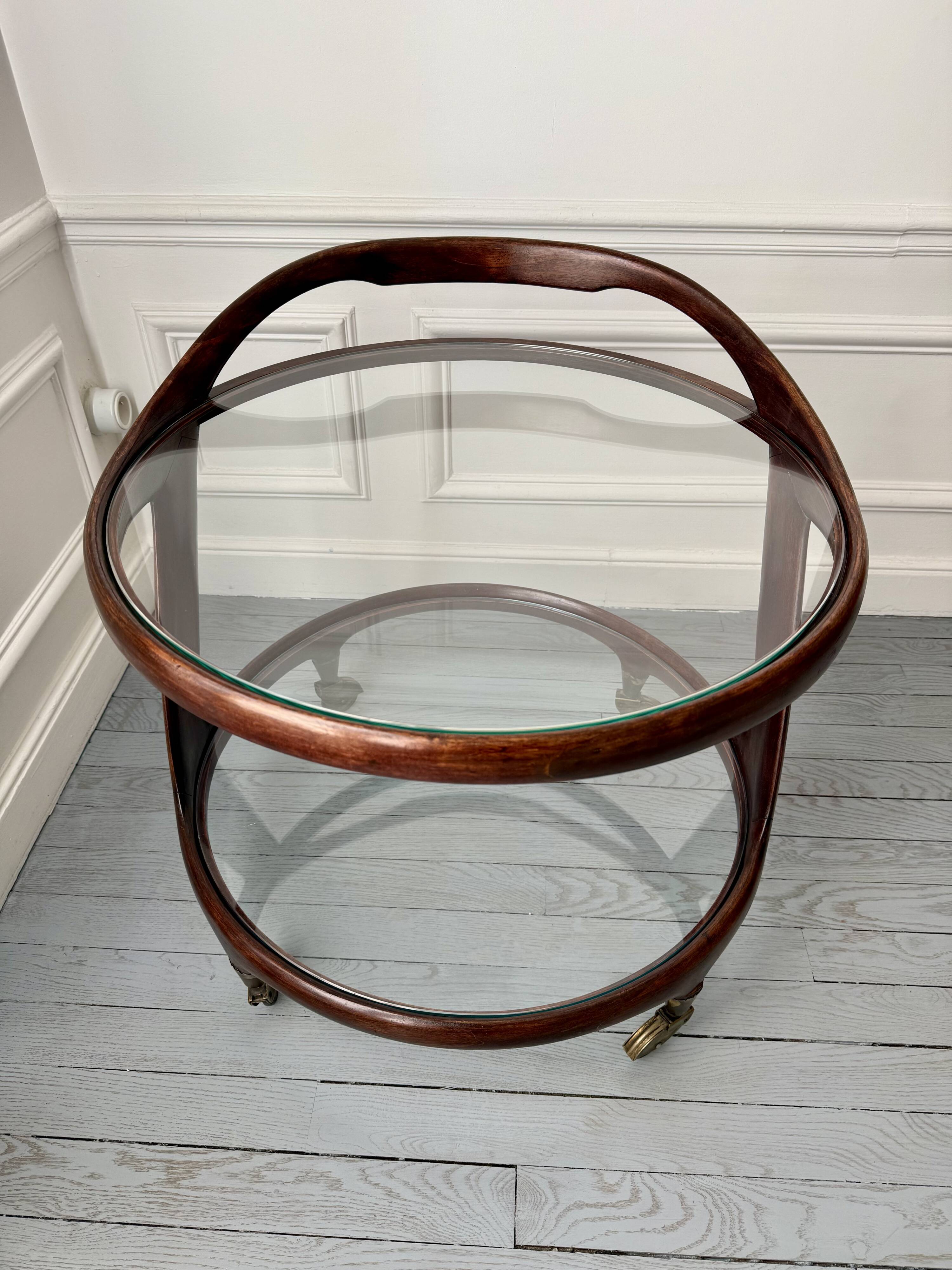 Cesare Lacca rolling coffee table service trolley