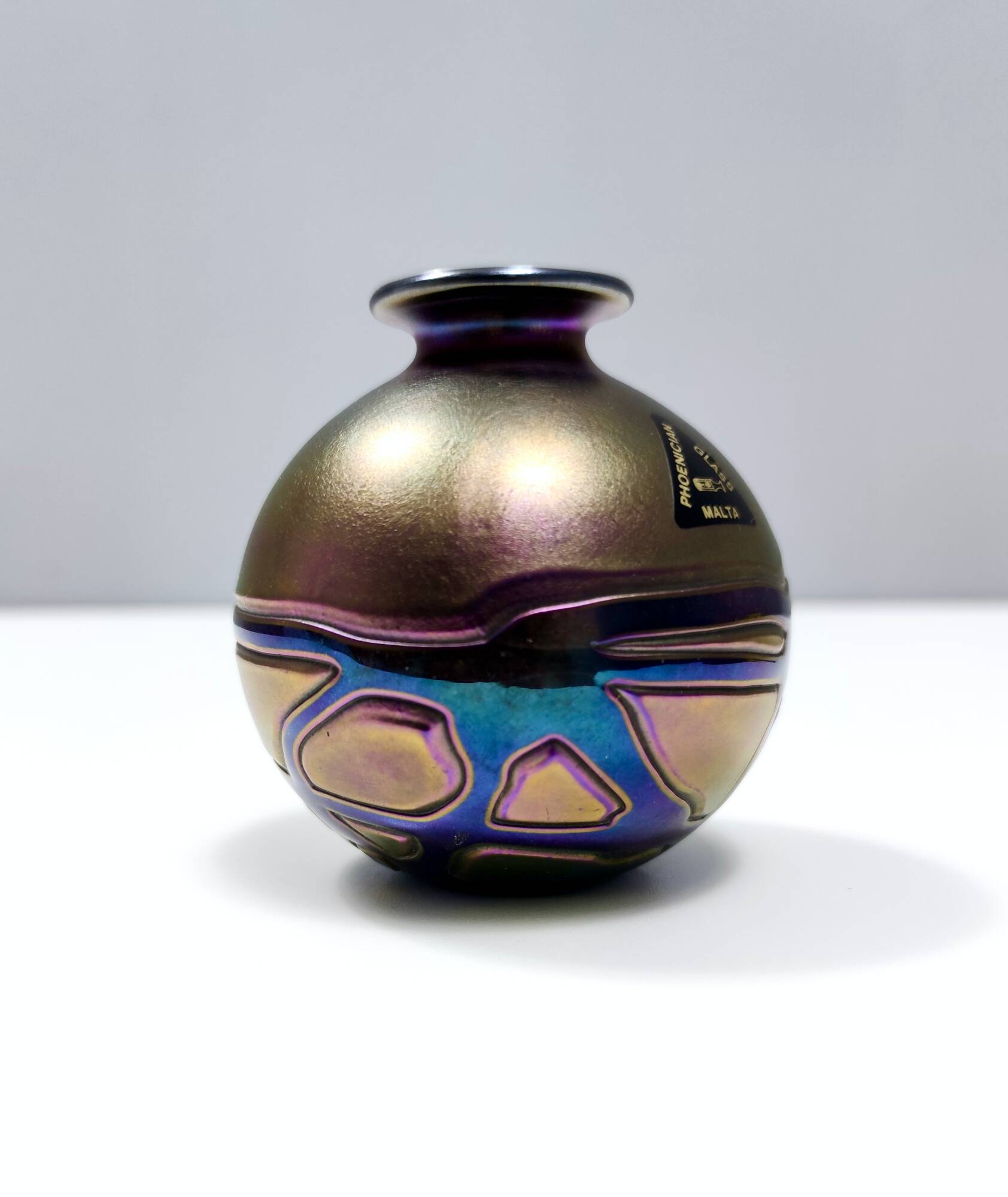 Opalescent Mdina Glass Vase from Malta