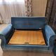Turquoise blue velvet convertible sofa
