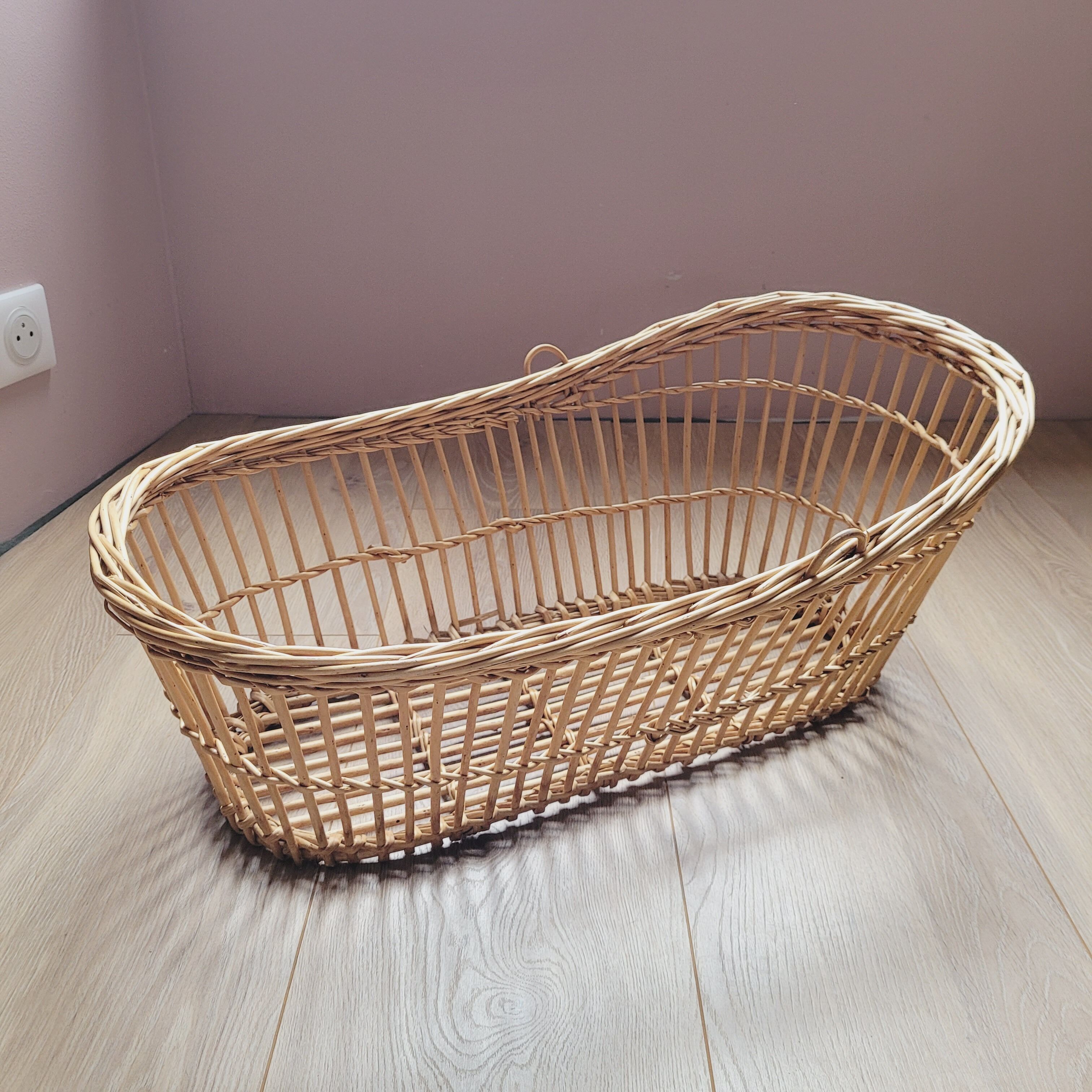 Rattan doll cradle