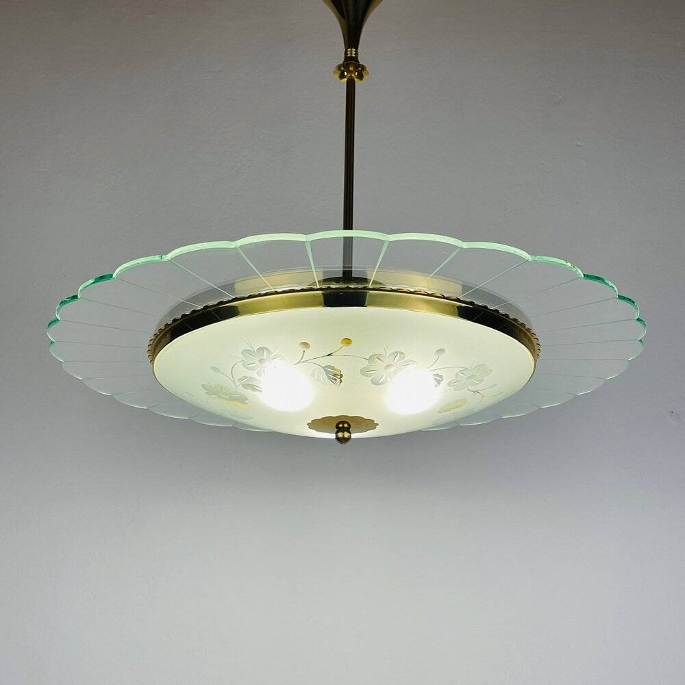 Vintage chandelier attributed to Pietro Chiesa for Fontana Arte, Italy, 1940s.