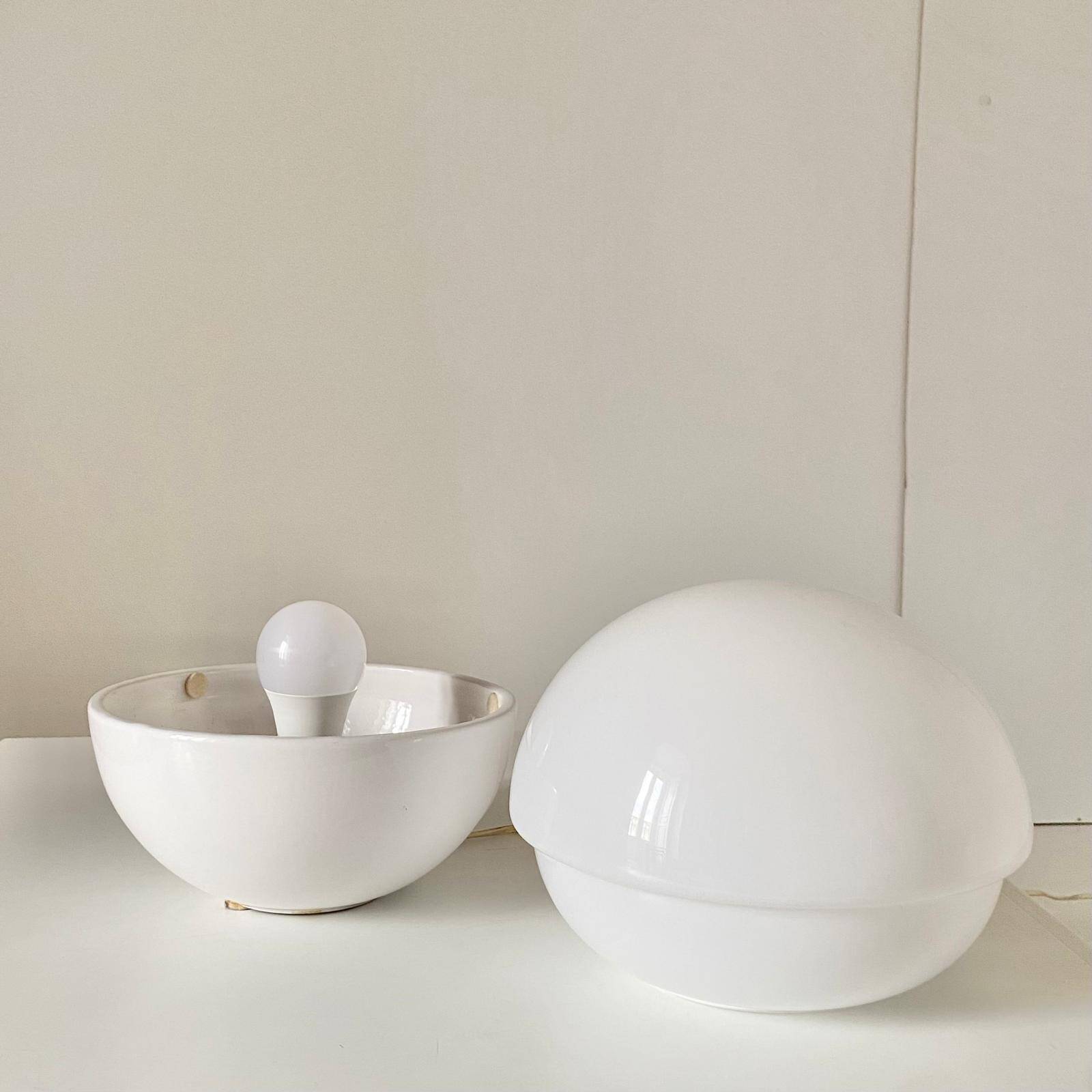 Midcentury Modern Murano and Ceramic Table Lamp, Lampalla Model, Italy 1970