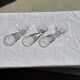 Set of 3 vintage stemmed glasses in clear glass H14 D10