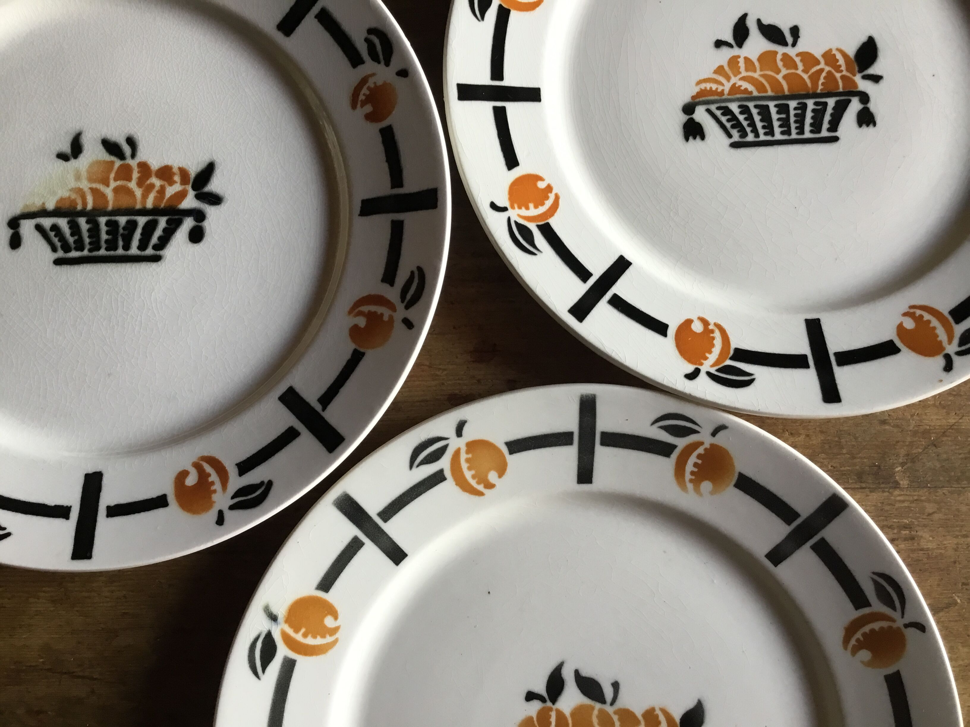 3 Badonviller dessert plates