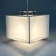 Lampe pendentif blanche vintage Cube, époque spatiale, années 1970