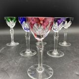 6 colored crystal port glass