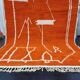 Tapis orange bérbere fait main traditionnel 3/2m
