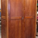Parisian wardrobe vintags sliding doors in old pitch pine 193x115.5 cm