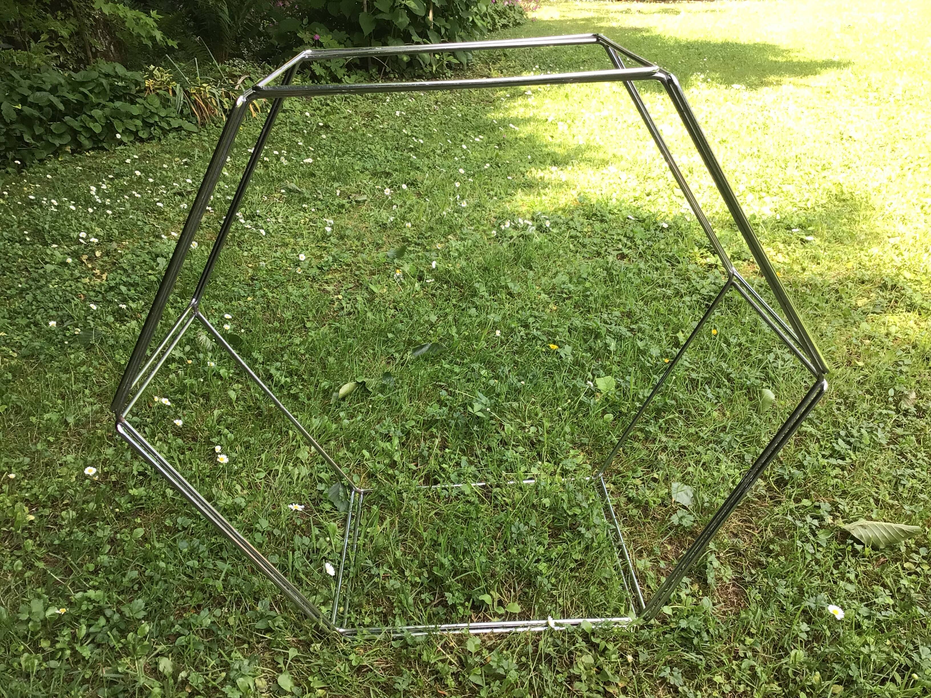 Metal and glass coffee table