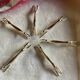 Set of 6 greyhound knife holders in silver metal