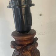 Antique carved wooden lamp 67cm
