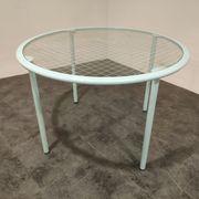 Table à manger en verre rond vintage par Fly line Italie, années 1960