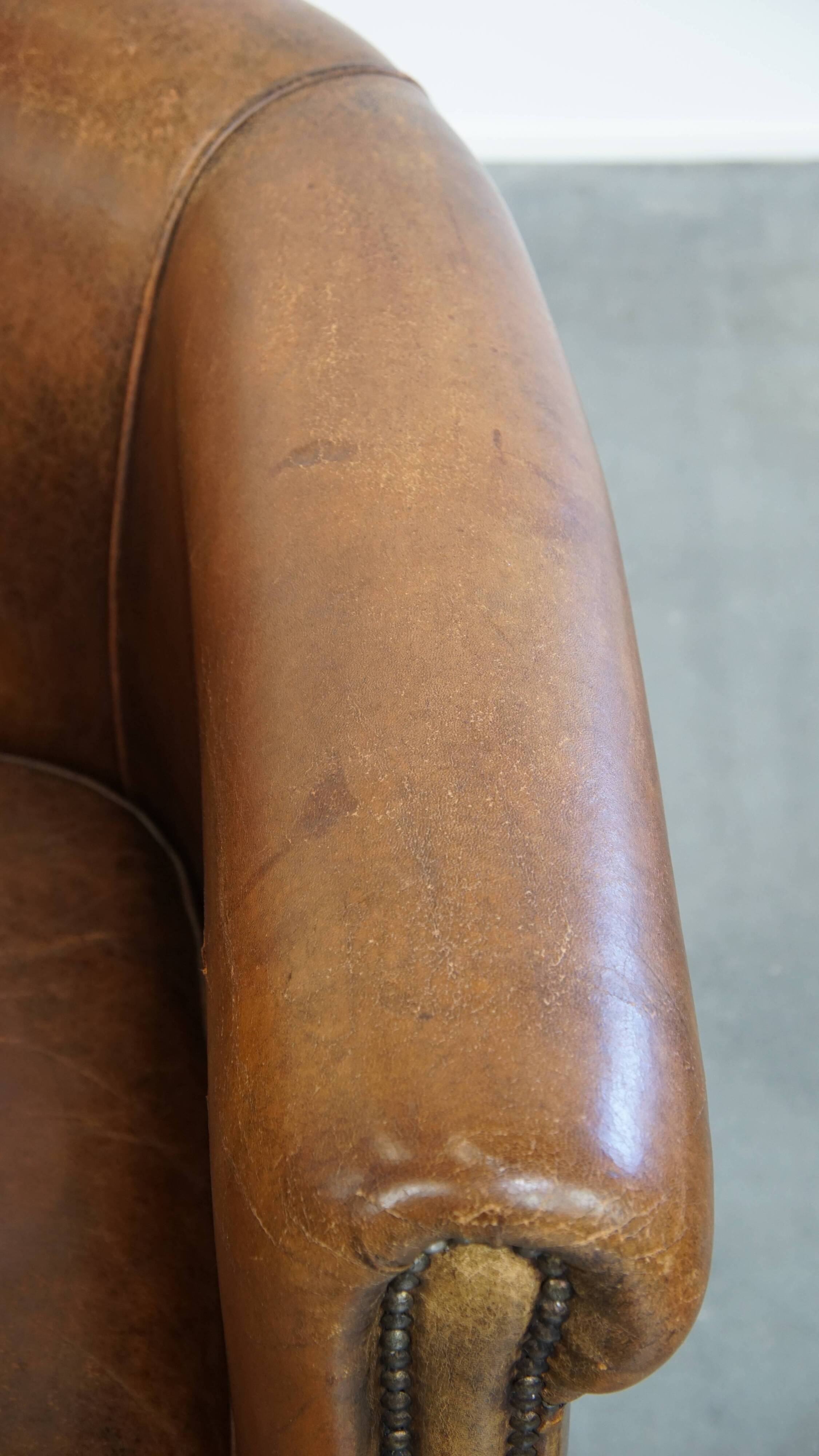Vintage Sheepskin Leather Club Chair