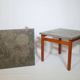 Mid-century side table set teak slate table 60s 70s vintage